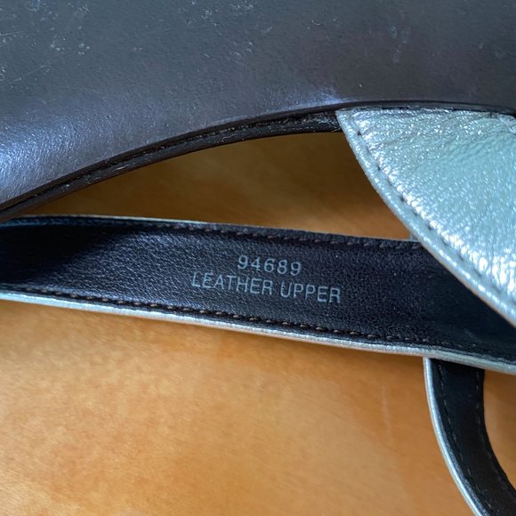 J. Crew Silver Leather Tabbie T-Strap Sandals 7M - Picture 10 of 11